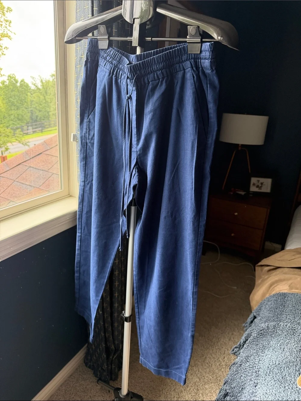 Women’s Navy Drawstring Casual Pants
